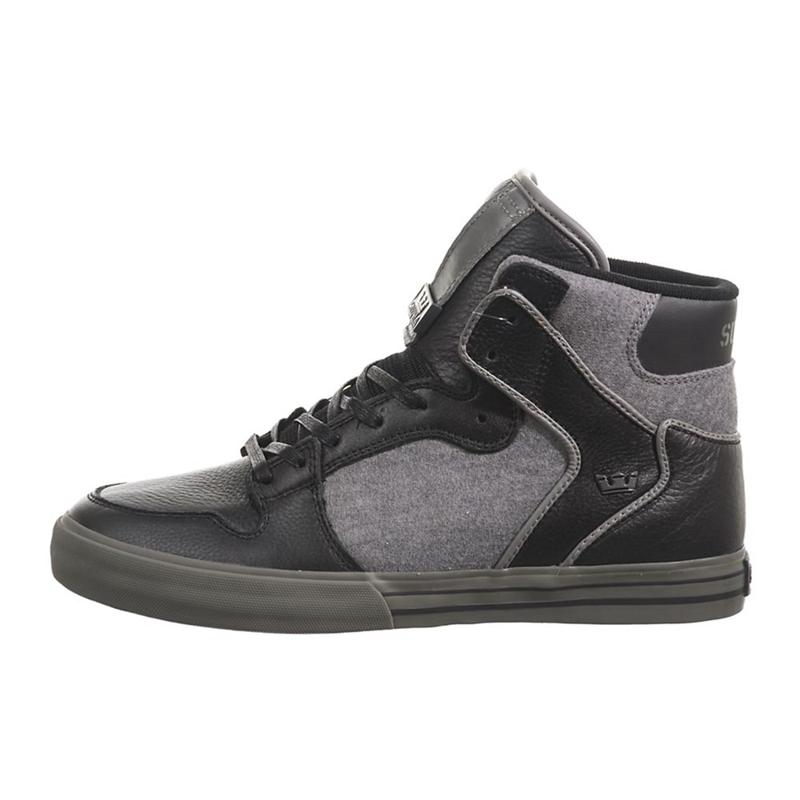 Buty Supra VAIDER - Sneakersy Wysokie Męskie - Czarne Szare (DSQI-57061)